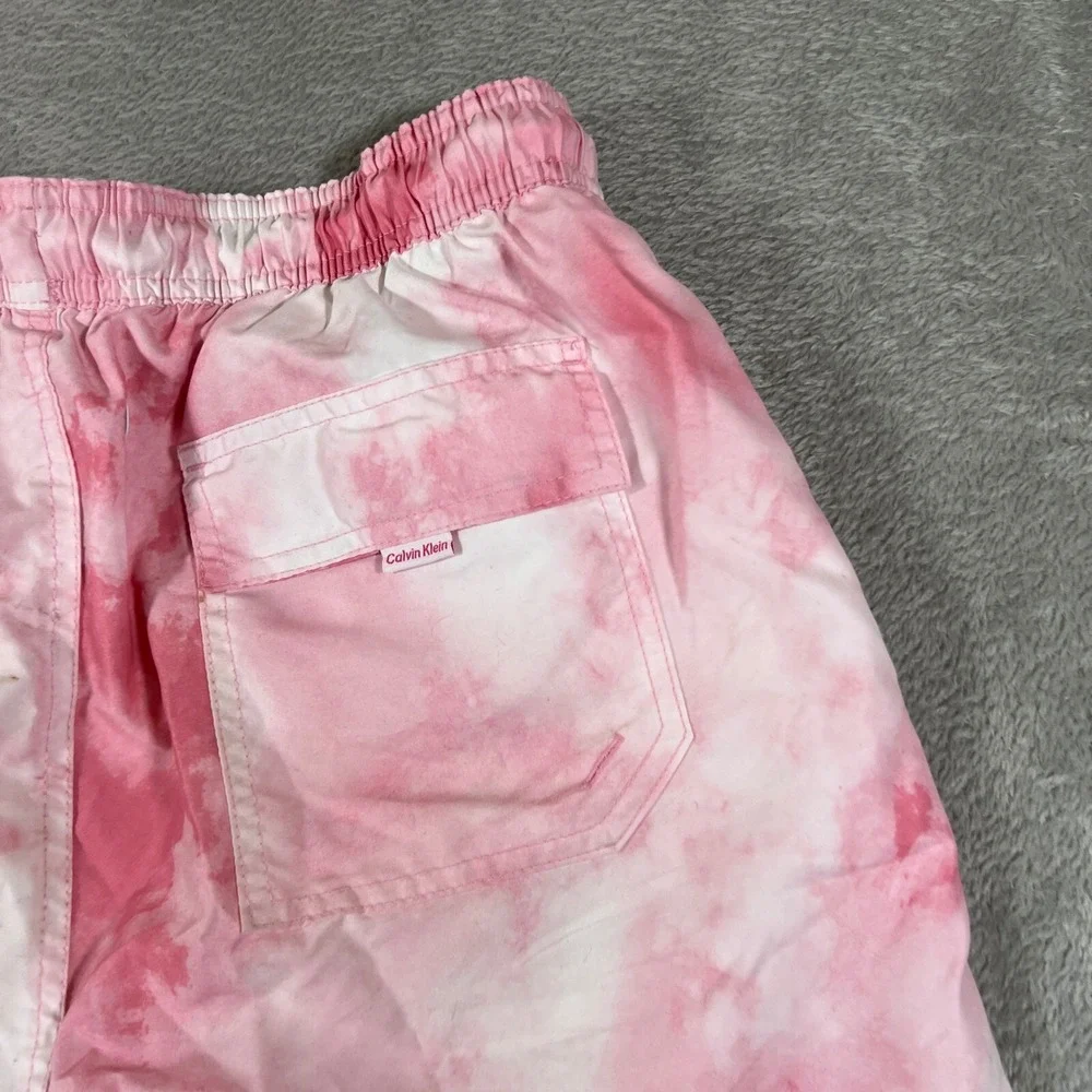 Calvin Klein Swim Trunks Mens Medium Pink Tie Dye‎ 7